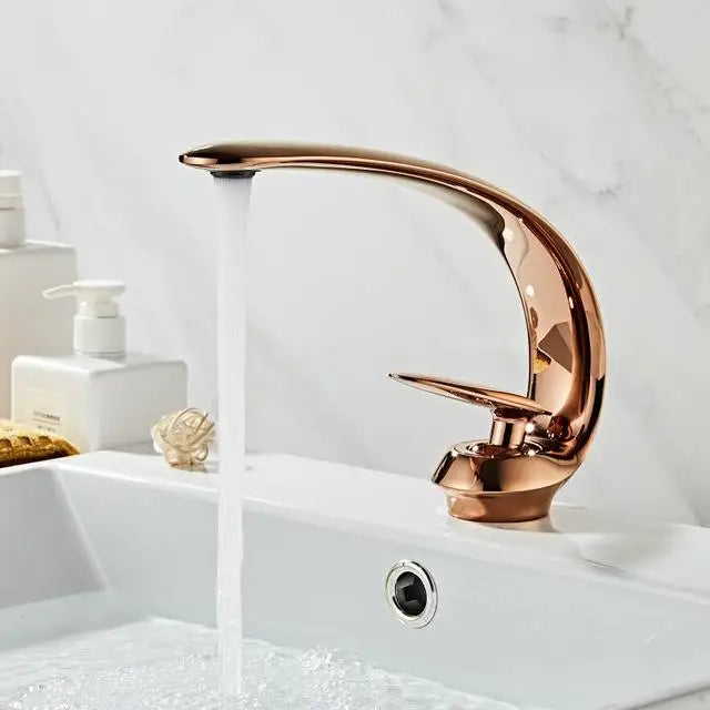 DecorBites™ Brushed Gold Basin Faucet - Single Handle Bathroom Sink Faucet