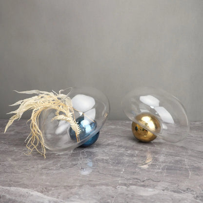 DecorBites™ Golden Ball Glass Vase for Hydroponic Flower Arrangement