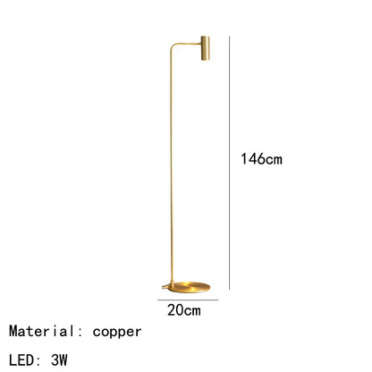 DecorBites™ Brass Floor Light: Modern Rotatable Standing Lamp for Living Room, Bedroom, Hotel