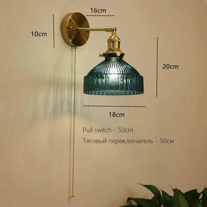 DecorBites™ Art Deco LED Wall Lamp with Pull Switch, Nordic Design, Glass Interior Wall Light