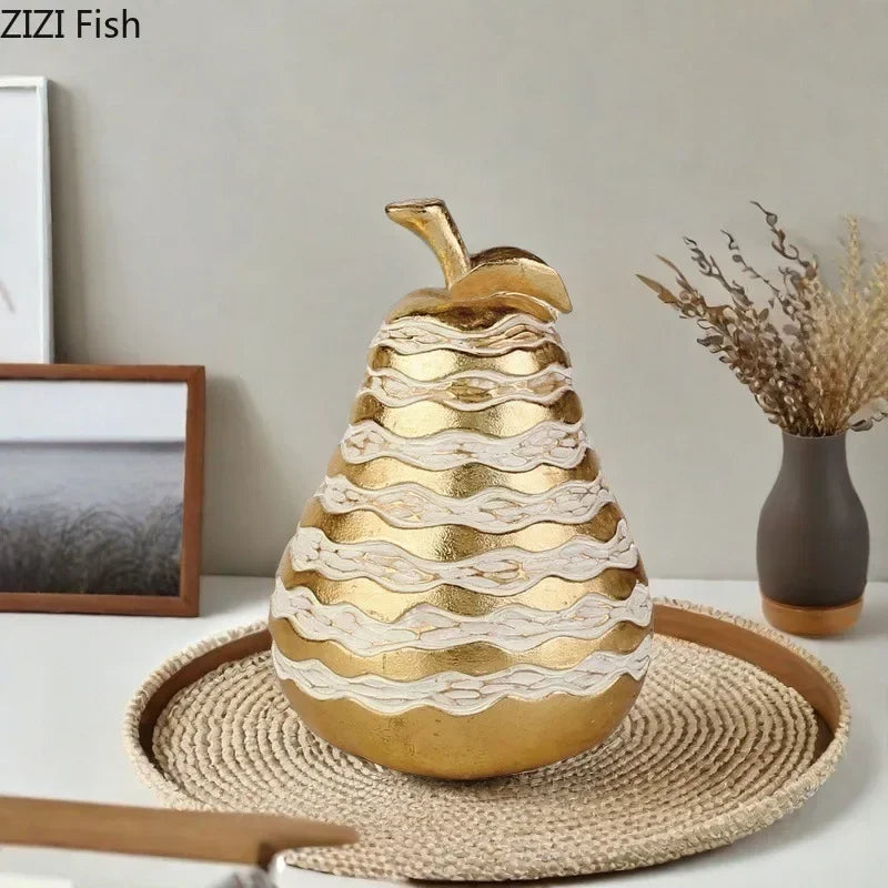 DecorBites™ Golden Pineapple Resin Sculpture Desk Decoration Art Statuette