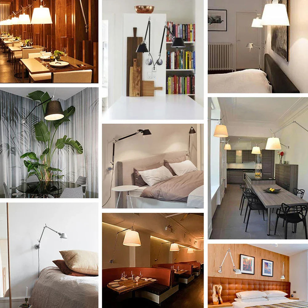 ديكوربايتس™ مصباح حائط صناعي قابل للتعديل للاستخدام بجانب السرير أو الدراسة أو المكتب أو غرفة المعيشة