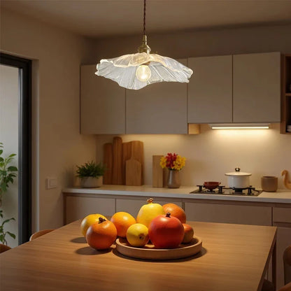 Vintage Flower Glass Pendant Light Fixture
