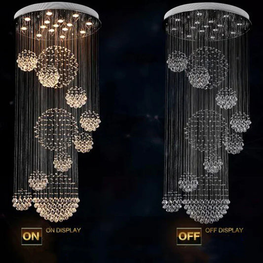 DecorBites™ Crystal Chandelier: Modern Stage LED Lightuxtap, Clear Crystal Lighting Fixtures