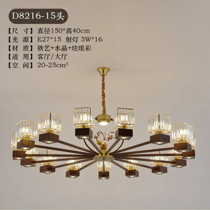 DecorBites™ Crystal Dining Room Chandelier with Spotlights for Hotel Club Ballroom