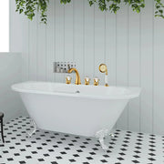 Gold Crystal Brass Faucet Set