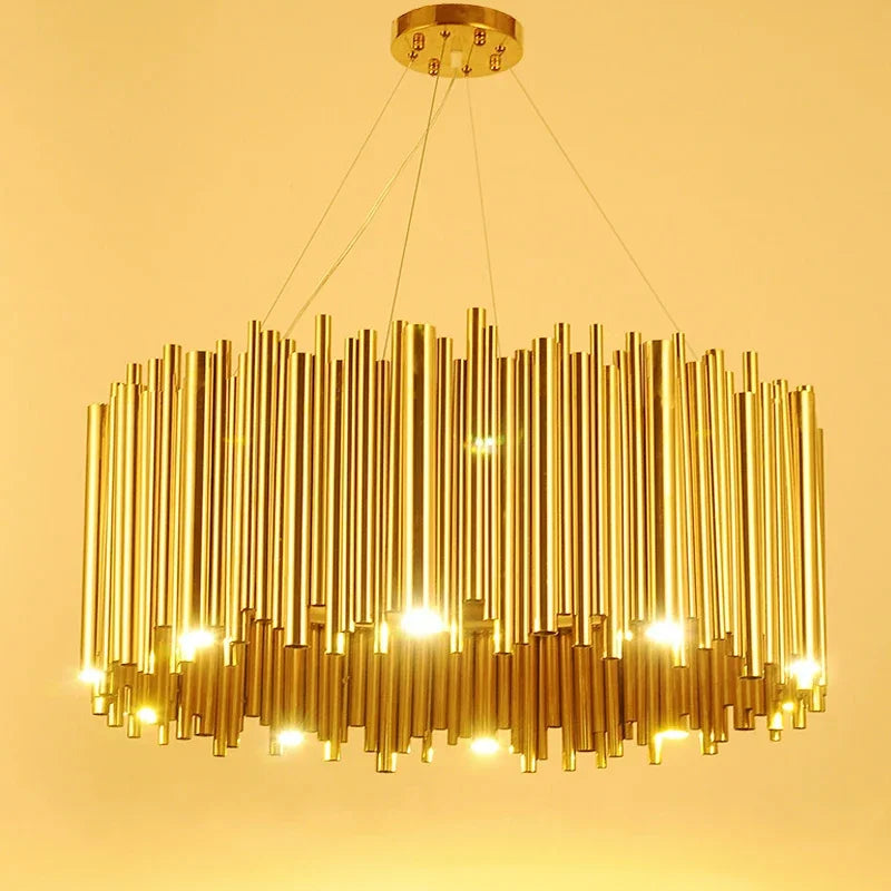 DecorBites™ Gold Stainless Steel Chandelier LED Project Lamp
