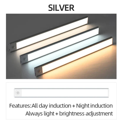 DecorBites™ مصباح خزانة LED فائق النحافة مقاس 50 سم مزود بمستشعر حركة للمطبخ وغرفة النوم والخزانة