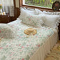 Decobites Lace Ruffles Bed Skirt Set with Pillowcases for 1.2-2M Beds