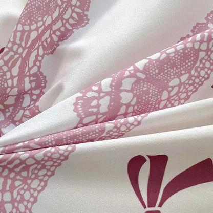 DecorBites™ Lace Printed Duvet Cover Set - Elegant, Cozy Bedding for Single & Double Beds