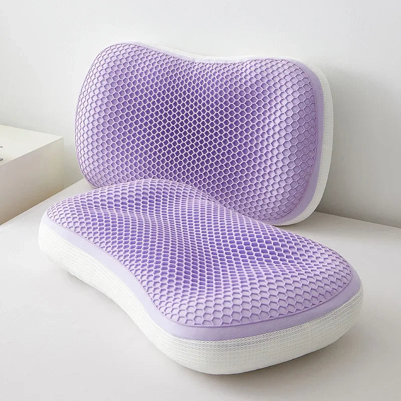 Decobites Summer Honeycomb Cooling Pillow with Soft Warm Side & Ice Silk Pillowcase