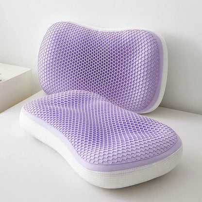 Decobites Summer Honeycomb Cooling Pillow with Soft Warm Side & Ice Silk Pillowcase