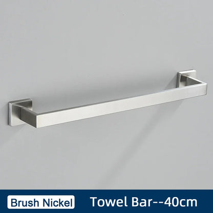 DecorBites™ Brushed Gold Stainless Steel Bathroom Accessories Set: Toilet Wall Towel Bar, Paper Holder, Hook
