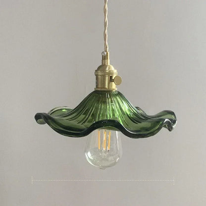 Nordic Colorful Glass Pendant Light With Polished Copper