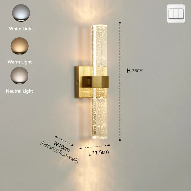 DecorBites™ Gold Wall Sconce Light for Bedroom Living Room Hallway 10W