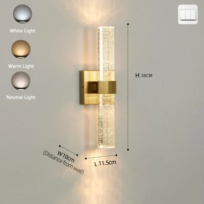 DecorBites™ Gold Wall Sconce Light for Bedroom Living Room Hallway 10W