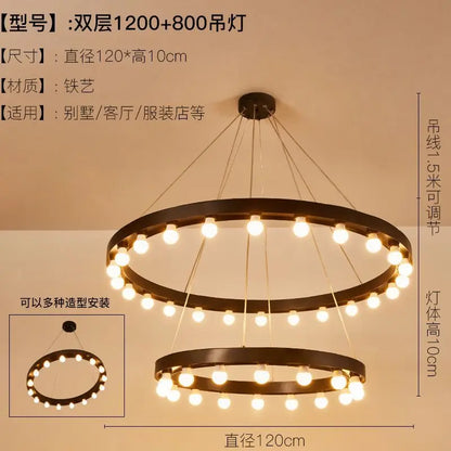 DecorBites™ Industrial Duplex Staircase Pendant Light for Living Room, Hotel Lobby, or Commercial Store