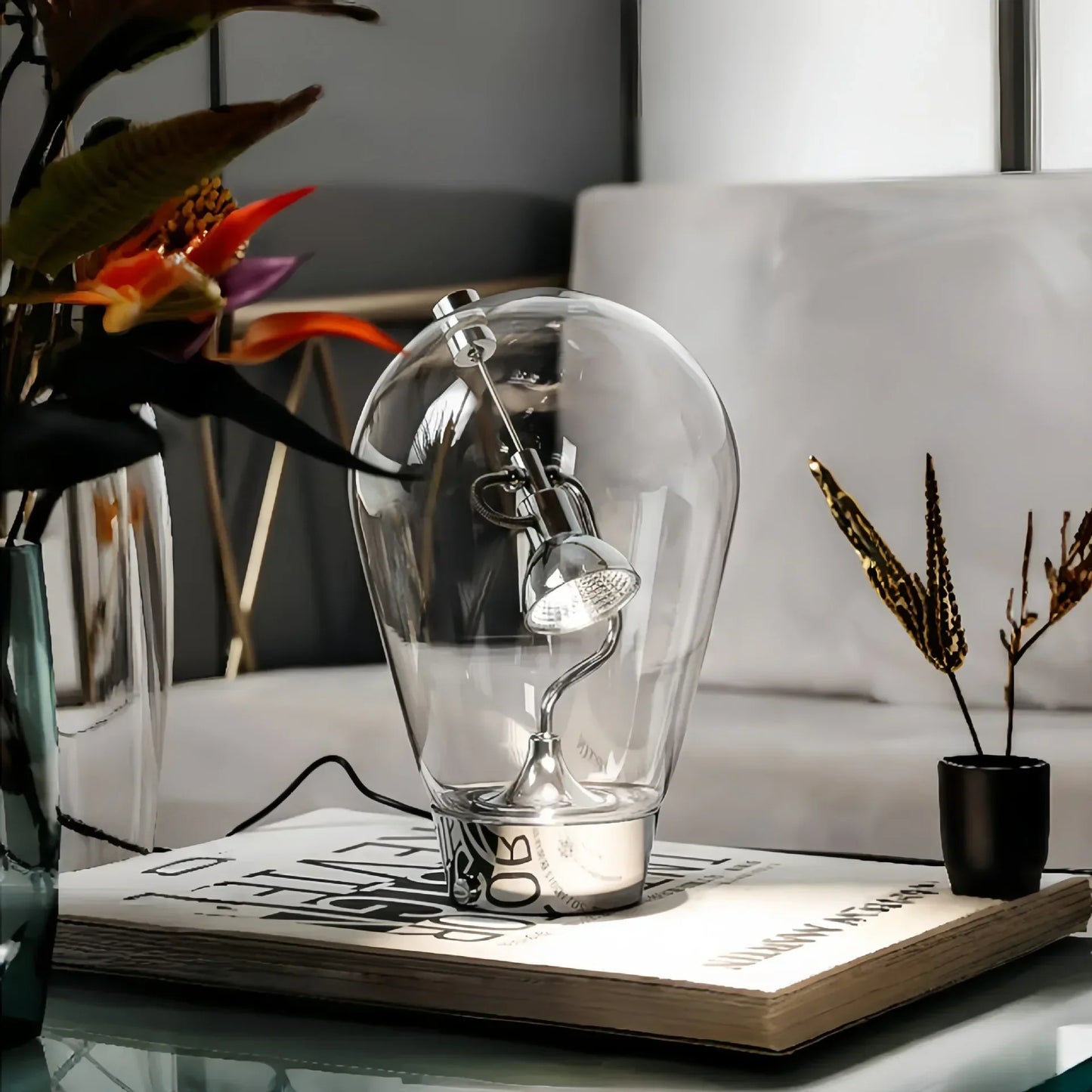 Decorbites™ Glas-Schreibtischlampe: Italienische Vintage dimmbare Dreh-Tischleuchte