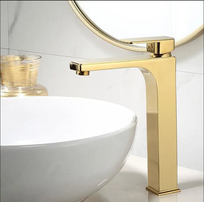 DecorBites™ Gold Basin Faucet: Single Handle Bathroom Sink Tap & Brass Lavatory Mixer
