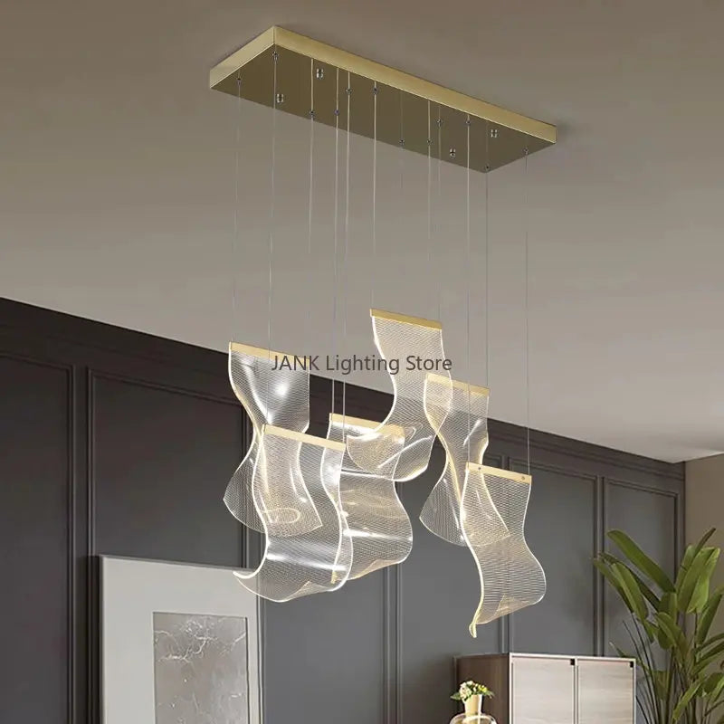 Acrylic Modern Pendant Light 18-Light Round Staircase
