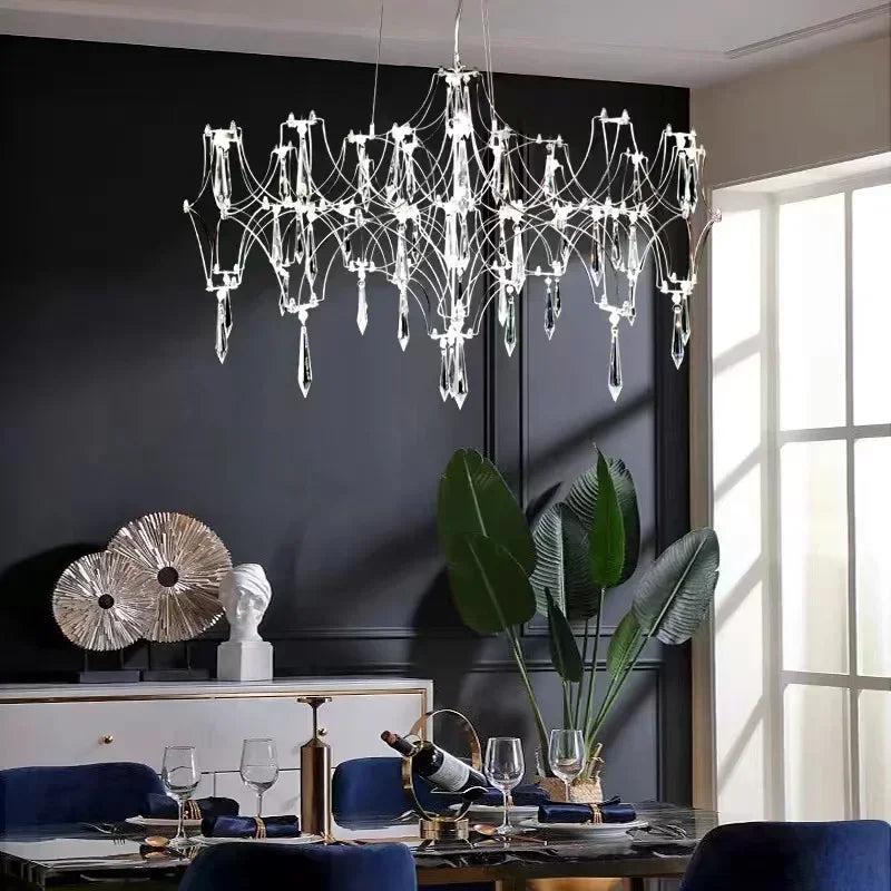 DecorBites™ Crystal Chandelier: Luxury Modern Starry Ceiling Light for Living Room, Bedroom, Restaurant