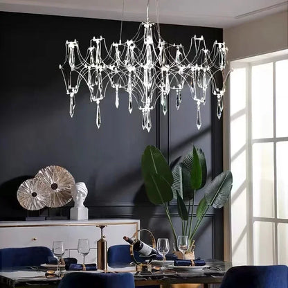 DecorBites™ Crystal Chandelier: Luxury Modern Starry Ceiling Light for Living Room, Bedroom, Restaurant