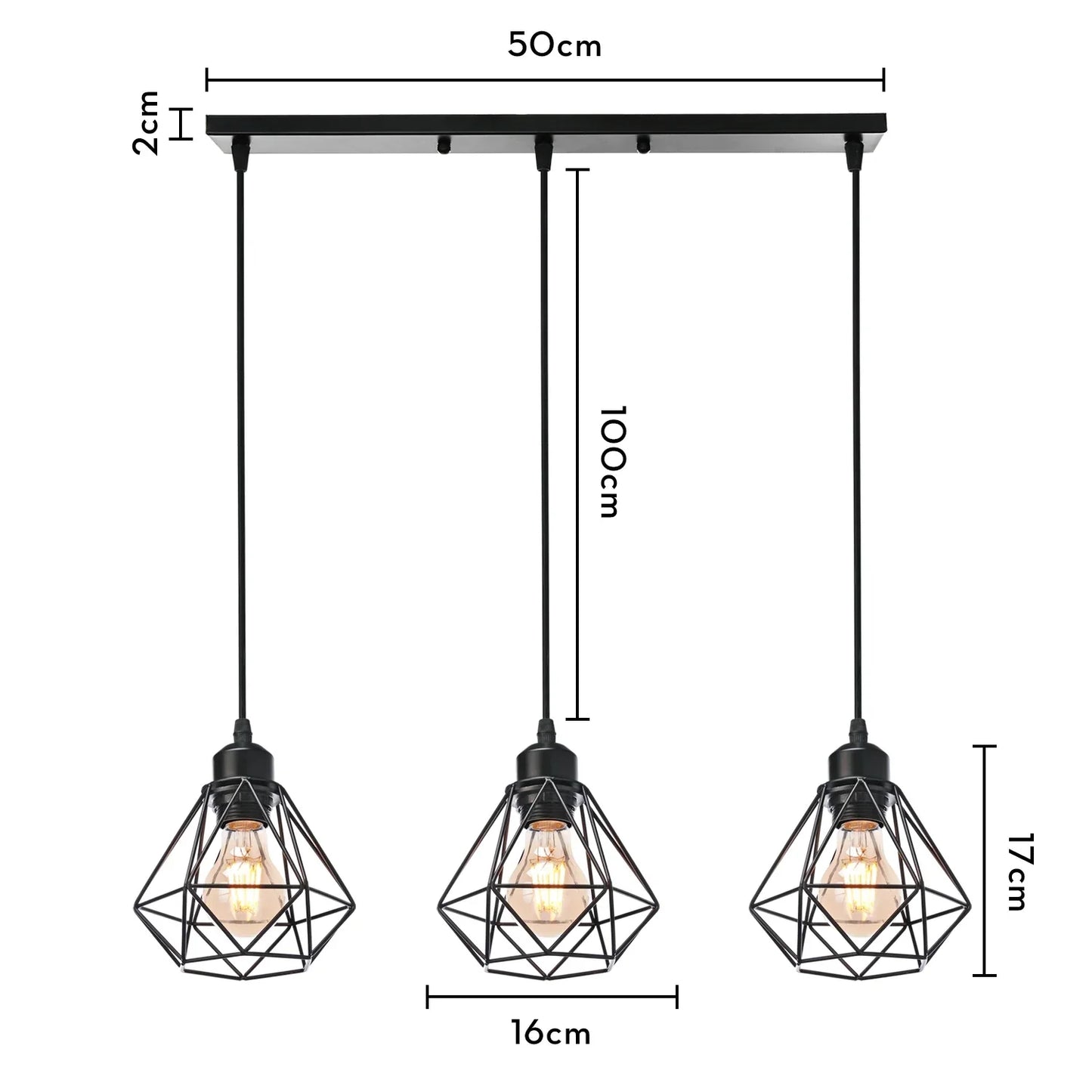 DecorBites™ Industrial Wood Pendant Chandelier for Dinning Living Room Kitchen LED Fixture