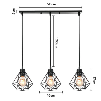 DecorBites™ Industrial Wood Pendant Chandelier for Dinning Living Room Kitchen LED Fixture