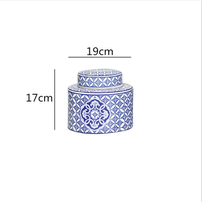 DecorBites™ Chinese Retro Ceramics Golden Vase with Cover for Home Décor and Organization