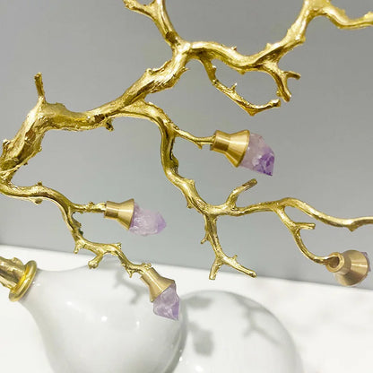 DecorBites™ Gourd Crystal Sculpture Metal Plant Statues Home Decoration