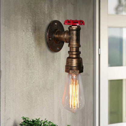 Decorbites™ Industrielle Eisen-Rost-Wasserrohr-Wandlampe Vintage E27 Wandleuchte Armatur