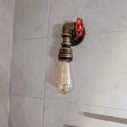 DecorBites™ Bronze Industrial Water Pipe Wall Lamp