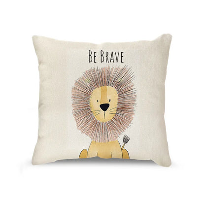 DecorBites™ Cartoon Animal Linen Pillowcase | Home Decor Throw Pillow Covers for Sofa