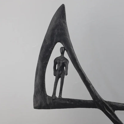 ديكوربايتس™ - تمثال هندسي من الحديد الزهر لزوجين لديكور المنزل