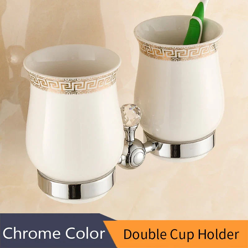 Juego de accesorios de baño DecorBites™ Crystal Brass Gold