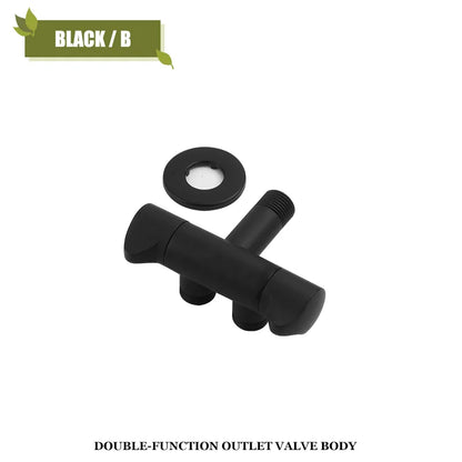 DecorBites™ Brushed Gold Solid Brass Bathroom Angled Dual Outlet Toilet Filling Valve