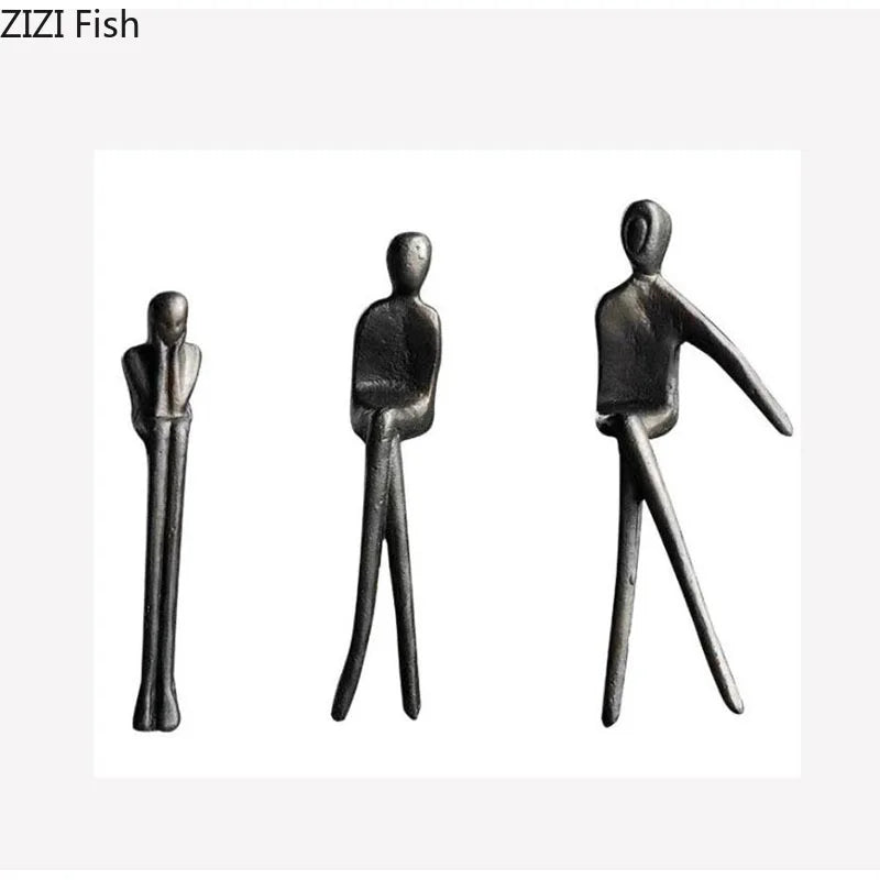 DecorBites™ Gold Plated Figure Sculpture Set | Abstract Desk Decoration | Character Statue