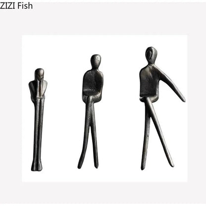 DecorBites™ Gold Plated Figure Sculpture Set | Abstract Desk Decoration | Character Statue