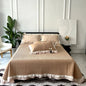 Decobites Lace Ruffles Quilted Bedspread Set with Pillowcases Queen Size