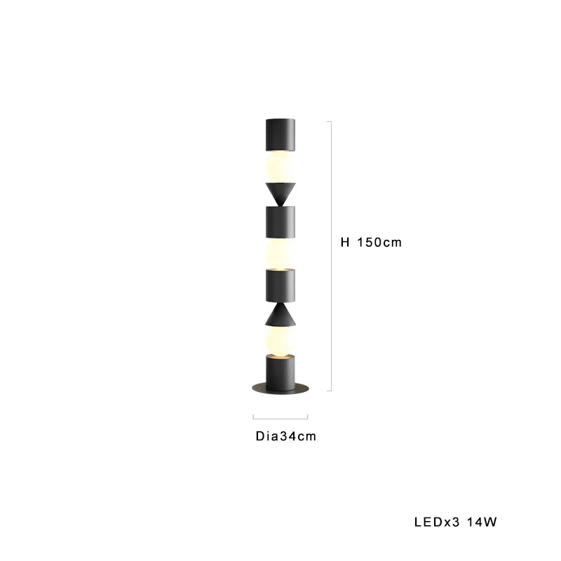 Lámpara de pie LED negra DecorBites™ para iluminación decorativa del hogar