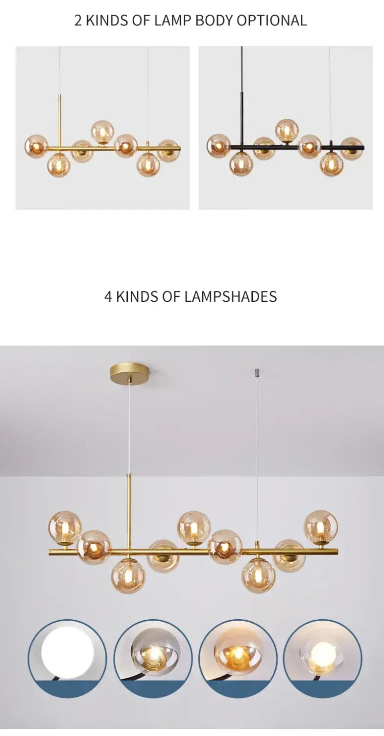 Glass Ball Ceiling Chandelier for Home Decor