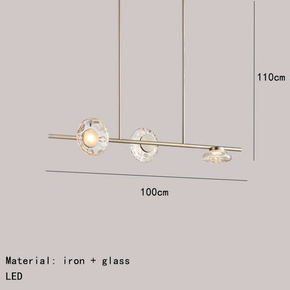 DecorBites™ Glass LED Chandeliers Gold Metal 3000K: Restaurant Parlor Kitchen Dining Lighting