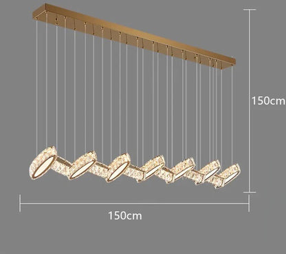 DecorBites™ Crystal Chandelier Stair Pendant Lamp Living Room Interior Lighting