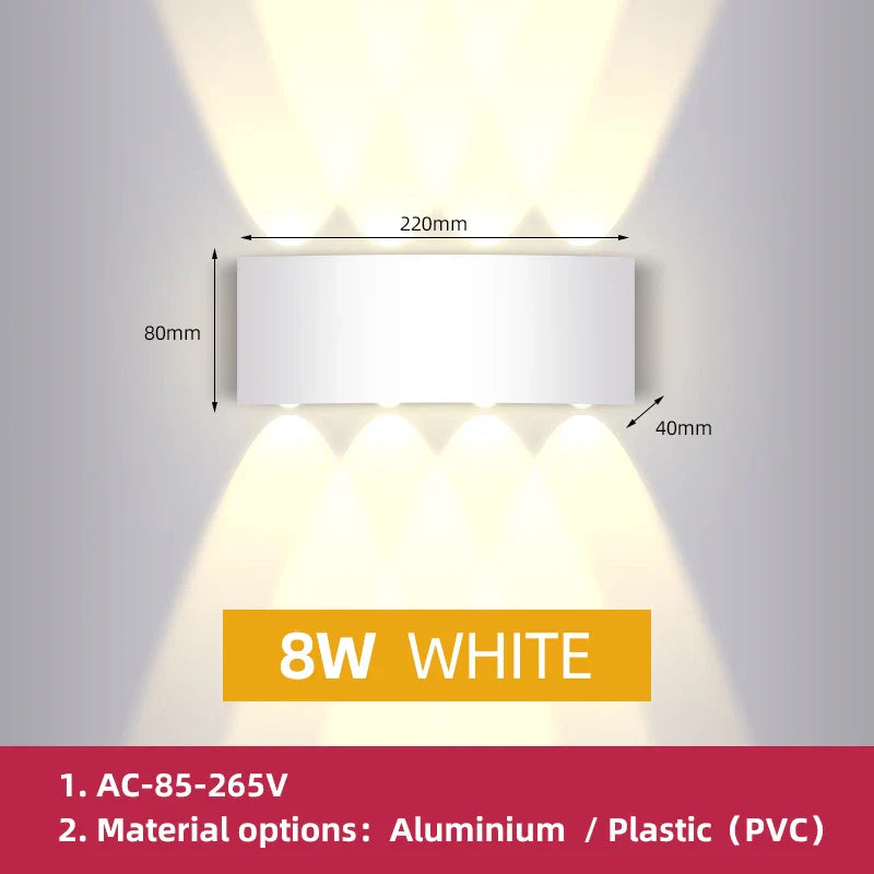 DecorBites™ LED Wall Light: Waterproof Indoor Outdoor Decor Lamp for Bedroom Living Room