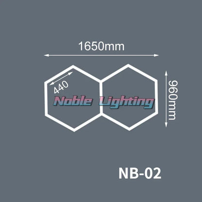 أضواء LED هندسية من DecorBites™ لصيانة السيارات في ورش العمل - تصميم ندفة الثلج متعدد الأضلاع