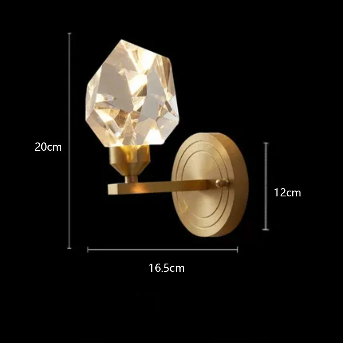 DecorBites™ Diamond Crystal Brass LED Pendant Light Gold Luxury Hanglamp