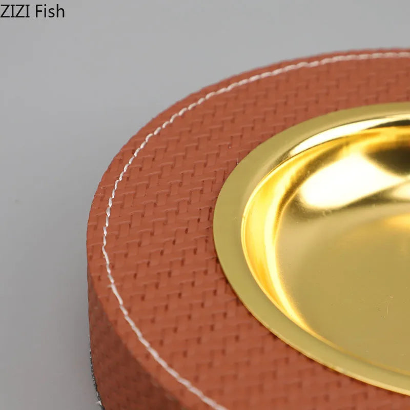 DecorBites™ Leather Desktop Ashtray: Stylish Smoking Accessory & Gift