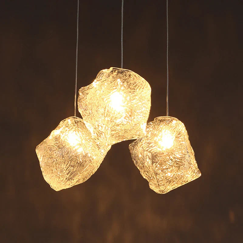 DecorBites™ Ice Cake Glass Chandelier Pendant Lights for Indoor Decor Lighting