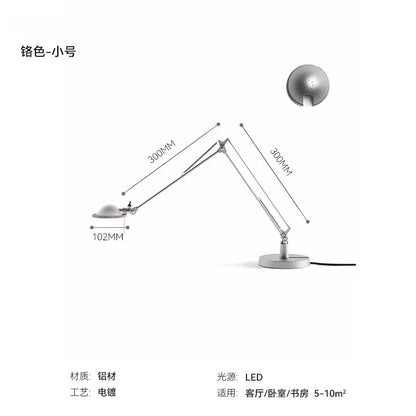 DecorBites™ Industrial Black/Chrome LED Rocker Arm Desk Light with Adjustable Arm