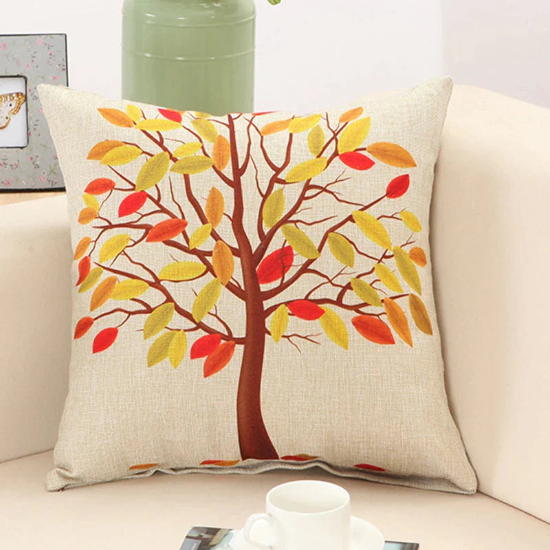 DecorBites™ Abstract Tree Flower Pattern Pillow Cover for Home Decor